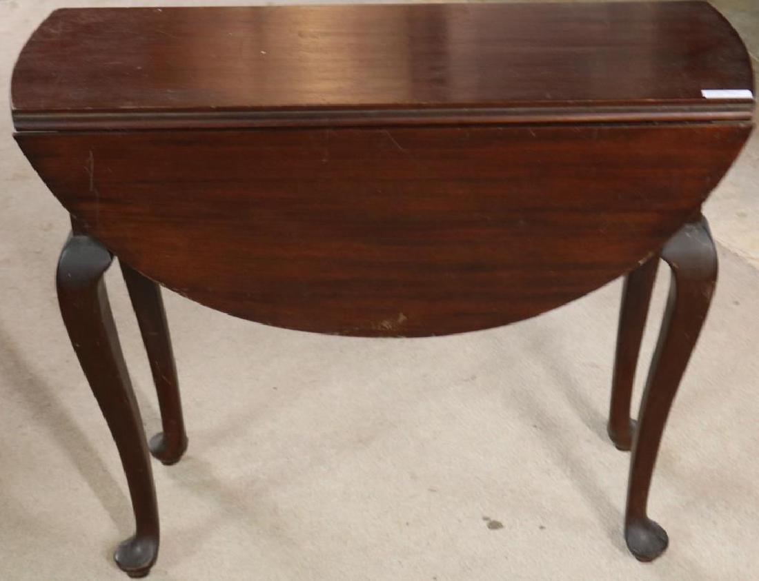 QUALITY SOLID MAHOGANY QUEEN ANNE STYLE: MINIATURE DROP LEAF TABLE W/ SWING LEGS, 24" X 20" X 9 1/2" W/9 1/2" DROP LEAVES