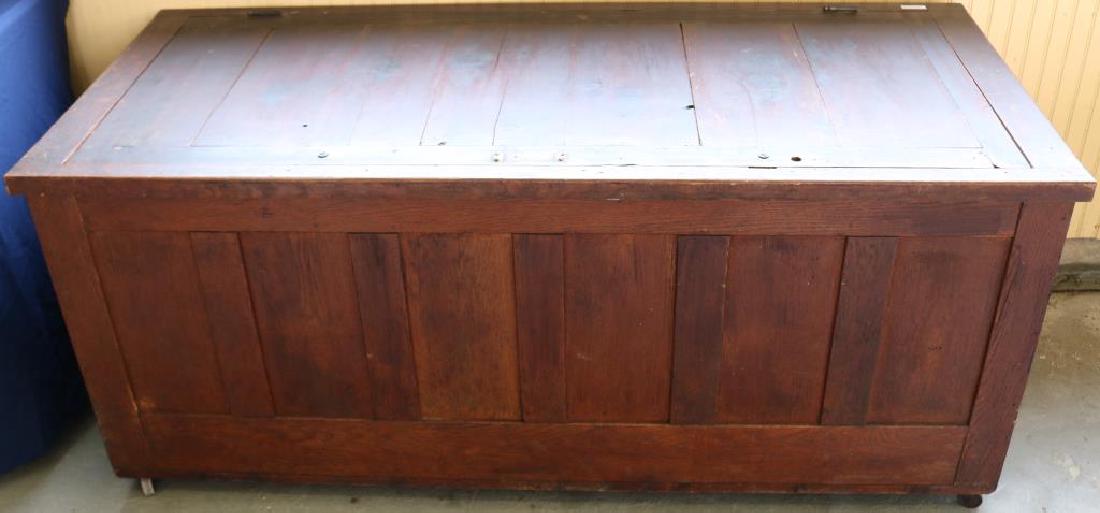LARGE WOODEN STORAGE BOX W/ PANELED SIDES: 45 1/2" X 60" X 27" D