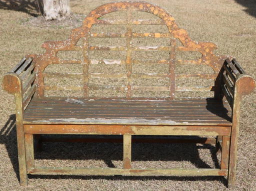20h C Teak Wood Bench Oriental Style W Outside Feb 17 2018