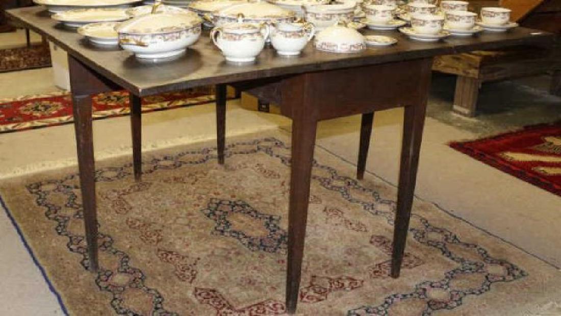 MAHOGANY DROP LEAF GATE LEG DINING TABLE: 1 LEG CHEWED BY VISCIOUS BEAST