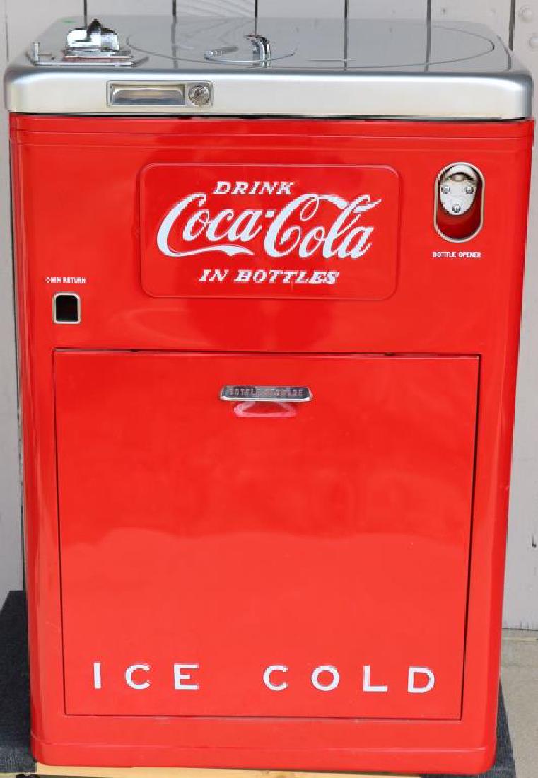 VENDO MODEL AB23B5K COKE MACHINE, TOP LOAD: RESTORED CONDITION, COMPLETELY RESTORED BUT NOT HOOKED UP, 36" H X 24" W X 20" D