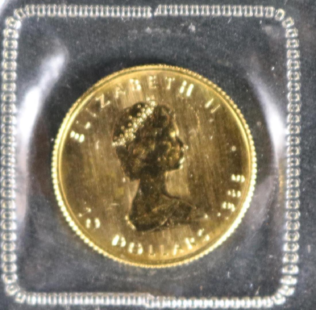 CANADIAN 1/4 OZ $10 MAPLE LEAF GOLD COIN, 1986,: UNCIRCULATED CONDITION