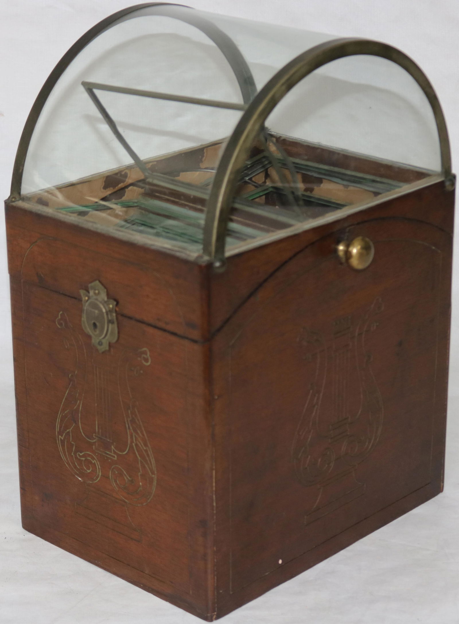 UNUSUAL GLASS & WOOD DISPLAY CABINET POSSIBLE FOR (1 of 4)