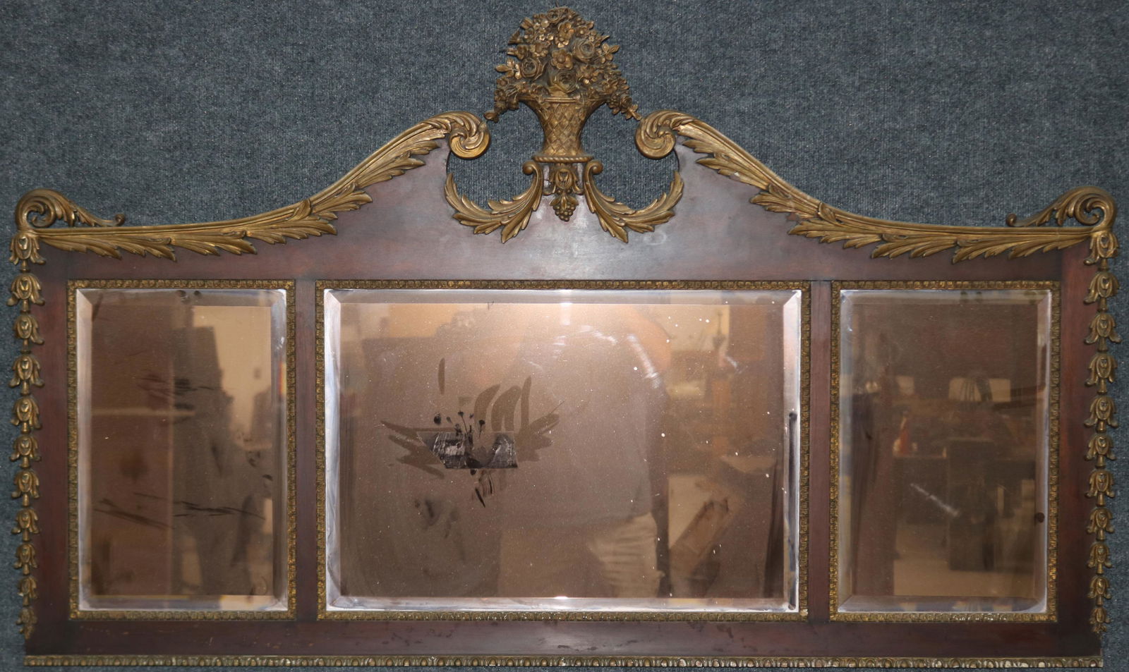 FEDERAL STYLE MAHOGANY TRIPLE MIRROR WITH GILT (1 of 1)