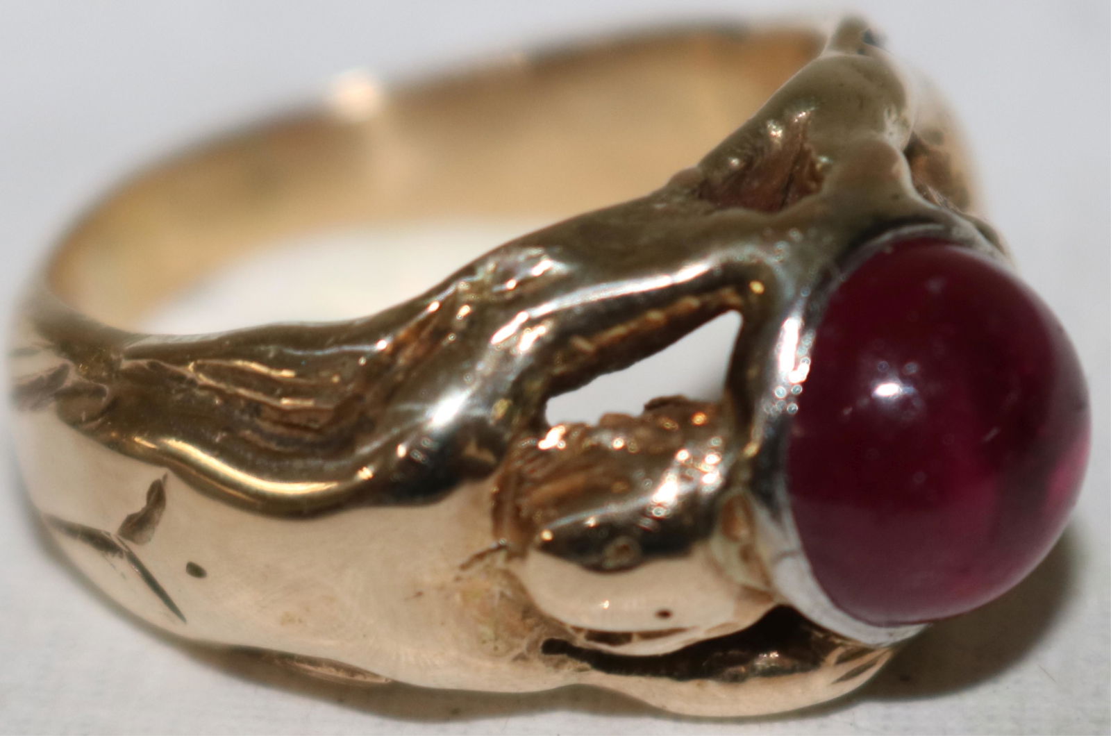 10K YELLOW GOLD LADIES RING WITH FEMALE FIGURE (1 of 1)