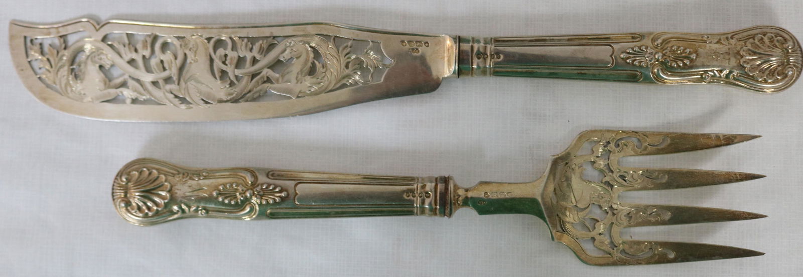 MID 19TH C. ENGLISH SILVER FISH SERVER WITH (1 of 5)