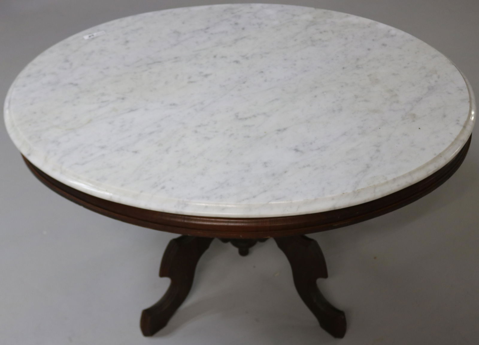 VICTORIAN WALNUT OVAL MARBLE TOP COFFEE TABLE, 19 (1 of 2)