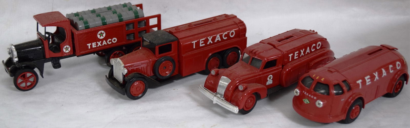 FOUR DIE CAST TEXACO TRUCKS - 3 ERTL & 1: WENTWORTH 2.5" - 3.5" H X 8" L