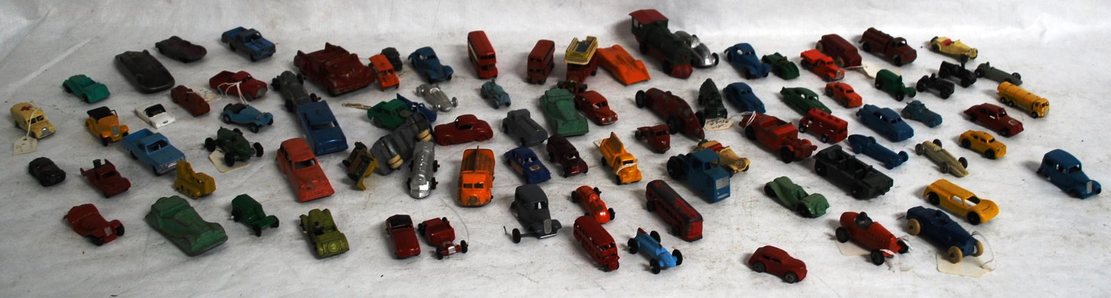 COLLECTION MINIATURE CAST METAL CARS UNBOXED FROM: VARIOUS MAKERS: LESNEY, MIDGE TOY, DINKY, MECCANO, GOODEE, SILK, MERCURY,