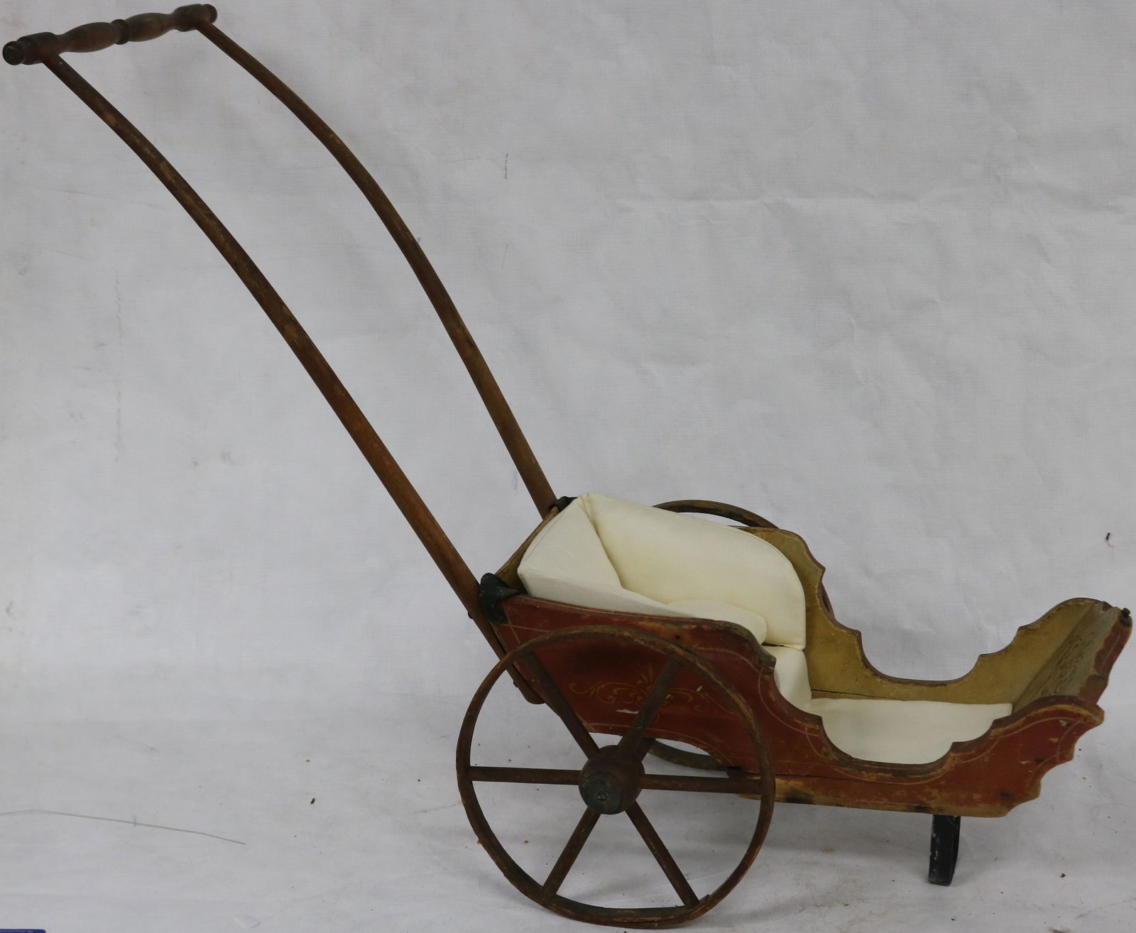 LATE 19TH C. PAINTED WOODEN STOLLER, ATTRIBUTED (1 of 3)
