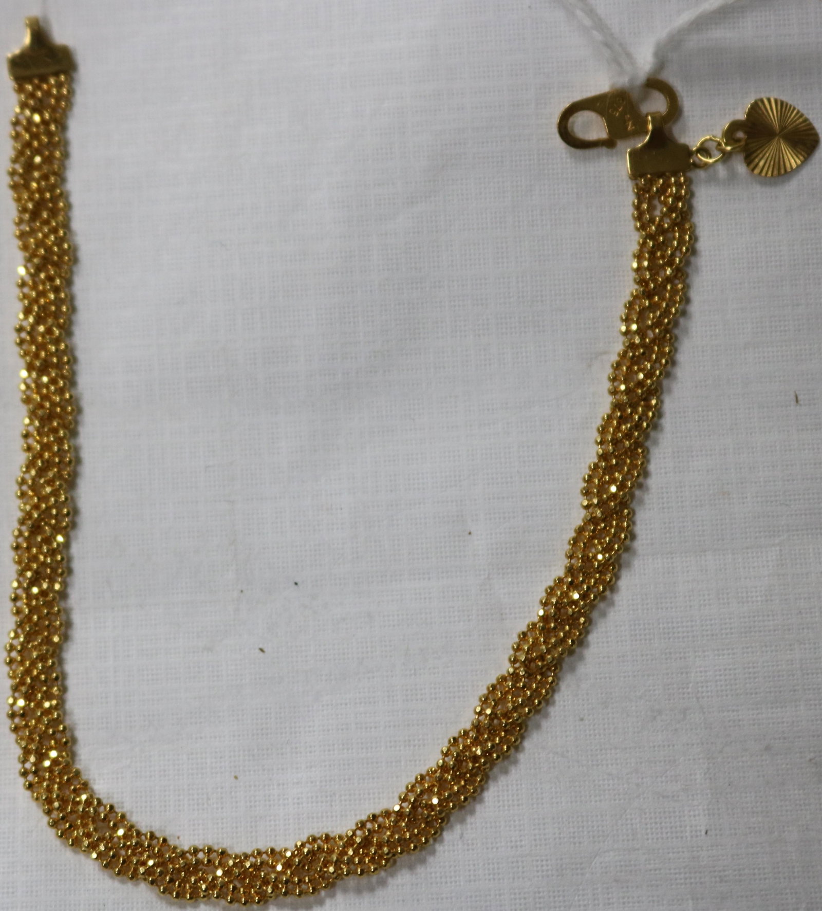 GOLD BRACELET STAMPED 875, 21K, 7 1/2" L, 1: STRAND OF BEADED DESIGN NEEDS REPAIR, 4.8 DWT