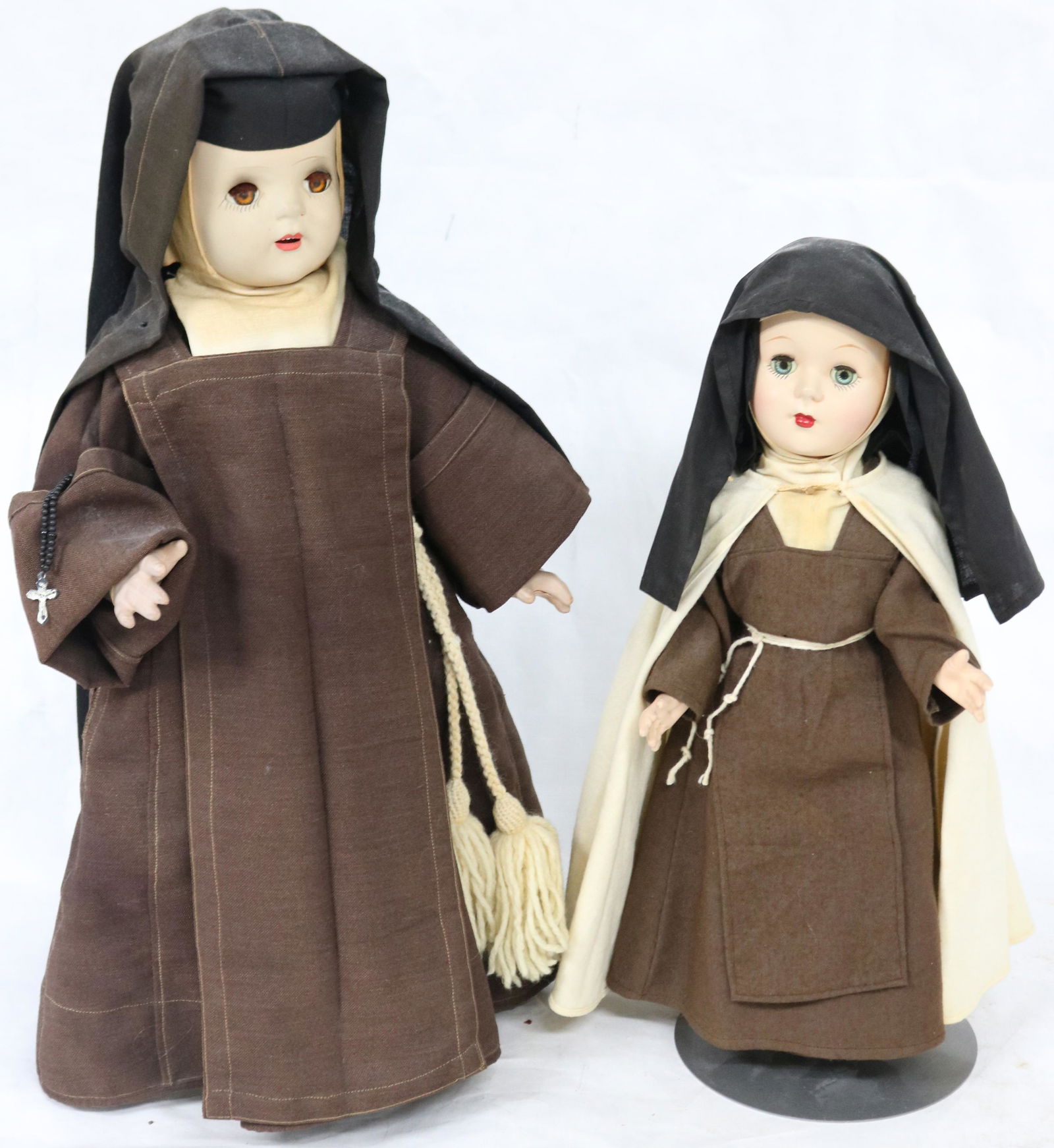 2 MOLDED PLASTIC NUN DOLLS, 16 1/2" - 20" H (1 of 1)