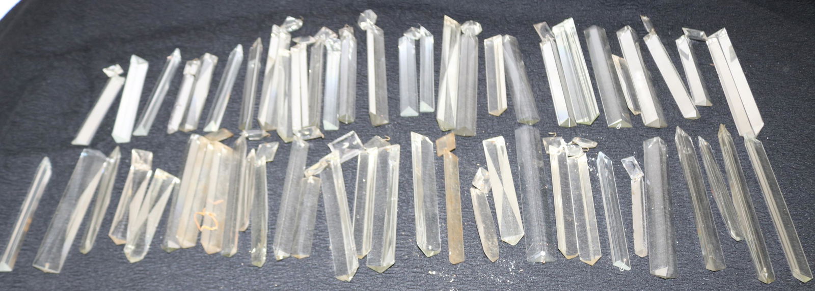LOT OF 32 CUT & FACETED PRISMS, (10) 6 3/4" L, (1 of 4)
