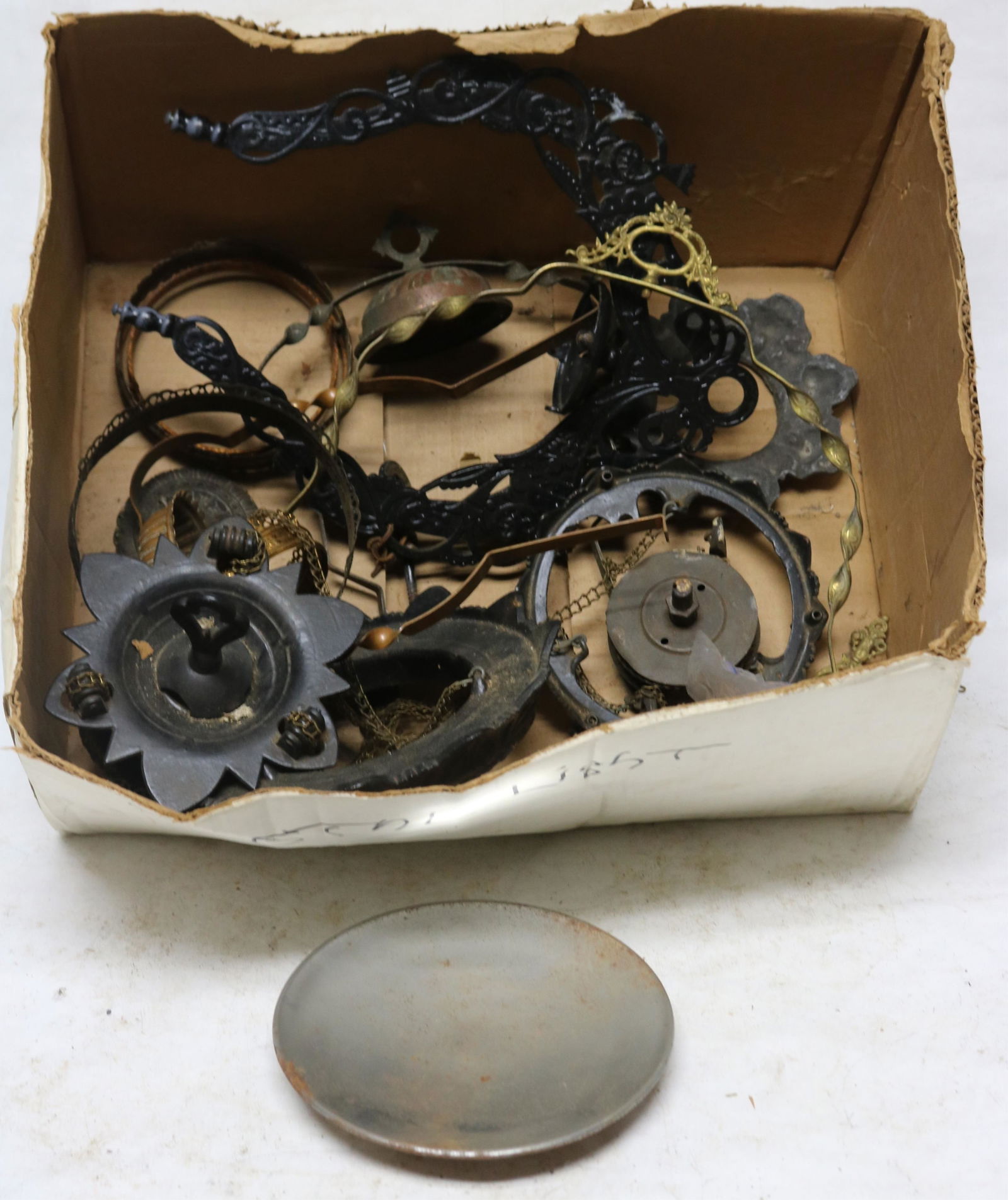 COLLECTION OF BRASS & CAST IRON PULL DOWN LAMP (1 of 1)