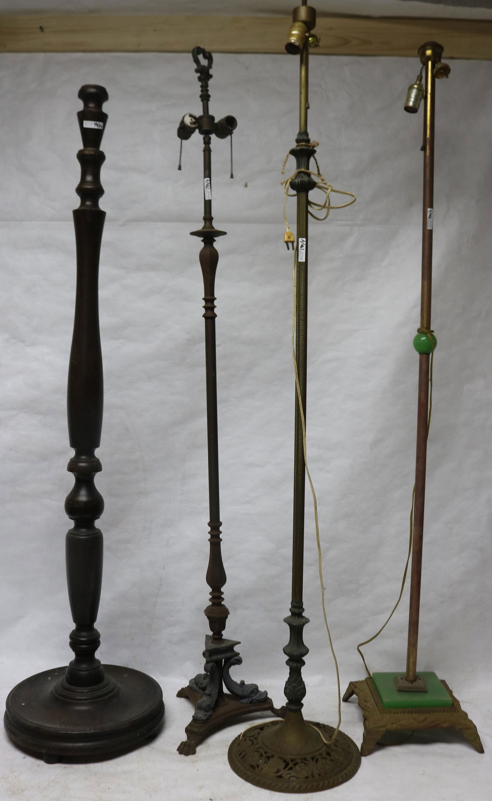 COLLECTION OF 4 FLOOR LAMPS TO INCLUDE IRON WITH (1 of 5)