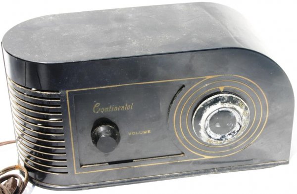 CONTINENTAL RADIO, MODEL 1000 BAKELITE BROWN, SOME : CONTINENTAL RADIO, MODEL 1000 BAKELITE BROWN, SOME DISCOLORATION