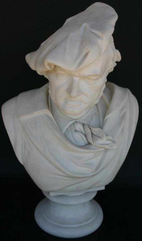 LARGE PARIAN BUST OF WAGNER SIGNED ON BACK R&L, 19: LARGE PARIAN BUST OF WAGNER SIGNED ON BACK R&L, 19 1/2" H