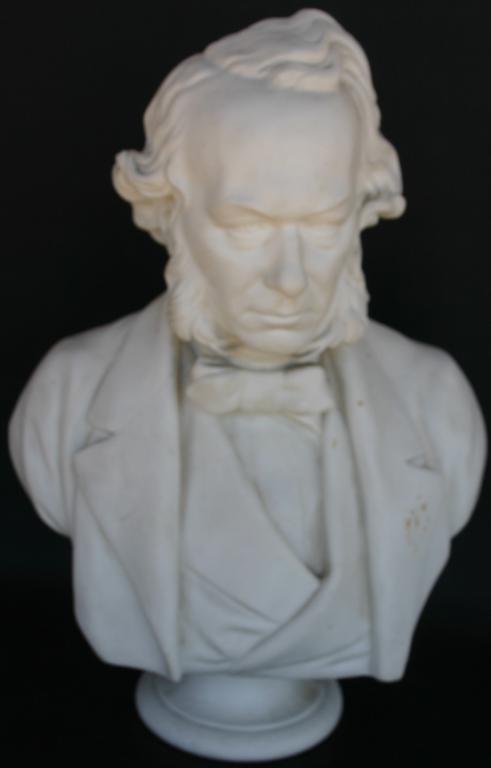 LARGE PARIAN BUST RICHARD COBDEN SIGNED RD WYON F : LARGE PARIAN BUST RICHARD COBDEN SIGNED RD WYON F 17" H