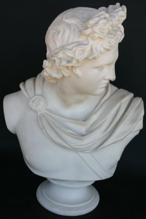 LARGE PARIAN BUST OF C. DELPECH BY THE ART UNION O: LARGE PARIAN BUST OF C. DELPECH BY THE ART UNION OF LONDON, 1861, 13 1/2" H