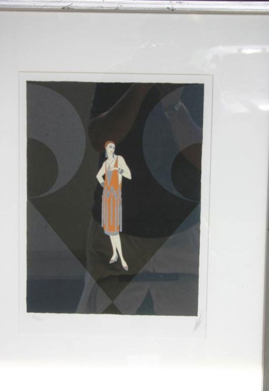 FRAMED & GLAZED ERTE LITHOGRAPH ENTITLED "MANHATTA: FRAMED & GLAZED ERTE LITHOGRAPH ENTITLED "MANHATTAN MARY ONE" IMAGE SIZE 15 1/4 X 11 1/4