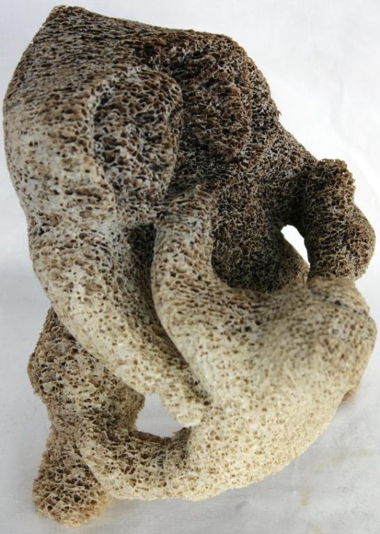 ESKIMO CARVED WHALE BONE MARROW, OF PARENTS WITH C: ESKIMO CARVED WHALE BONE MARROW, OF PARENTS WITH CHILD, BY ARTIST JOE TASSUGAT. WITH PAPER WORK