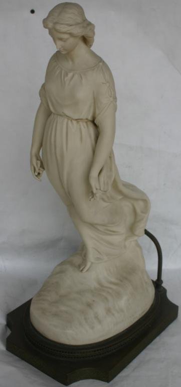 LARGE PARIAN FIGURE OF FEMALE FIGURE SHOWS SLIGHT : LARGE PARIAN FIGURE OF FEMALE FIGURE SHOWS SLIGHT AS IS, SIGNED EDGAR C. PAPWORTH, JUN. SC. PUBLISHED FEB. 18 1866, COPYRIGHT RESERVED COPELAND, 23 1/4" H