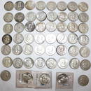 COLLECTION OF 45 FRANKLIN SILVER HALF DOLLARS,