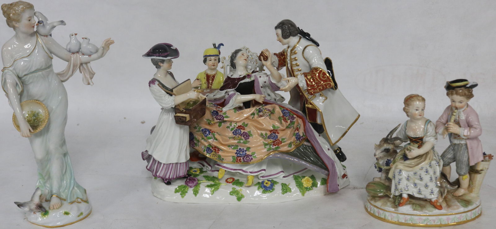 THREE 19TH C. DRESDEN PORCELAIN FIGURAL GROUPS TO (1 of 6)