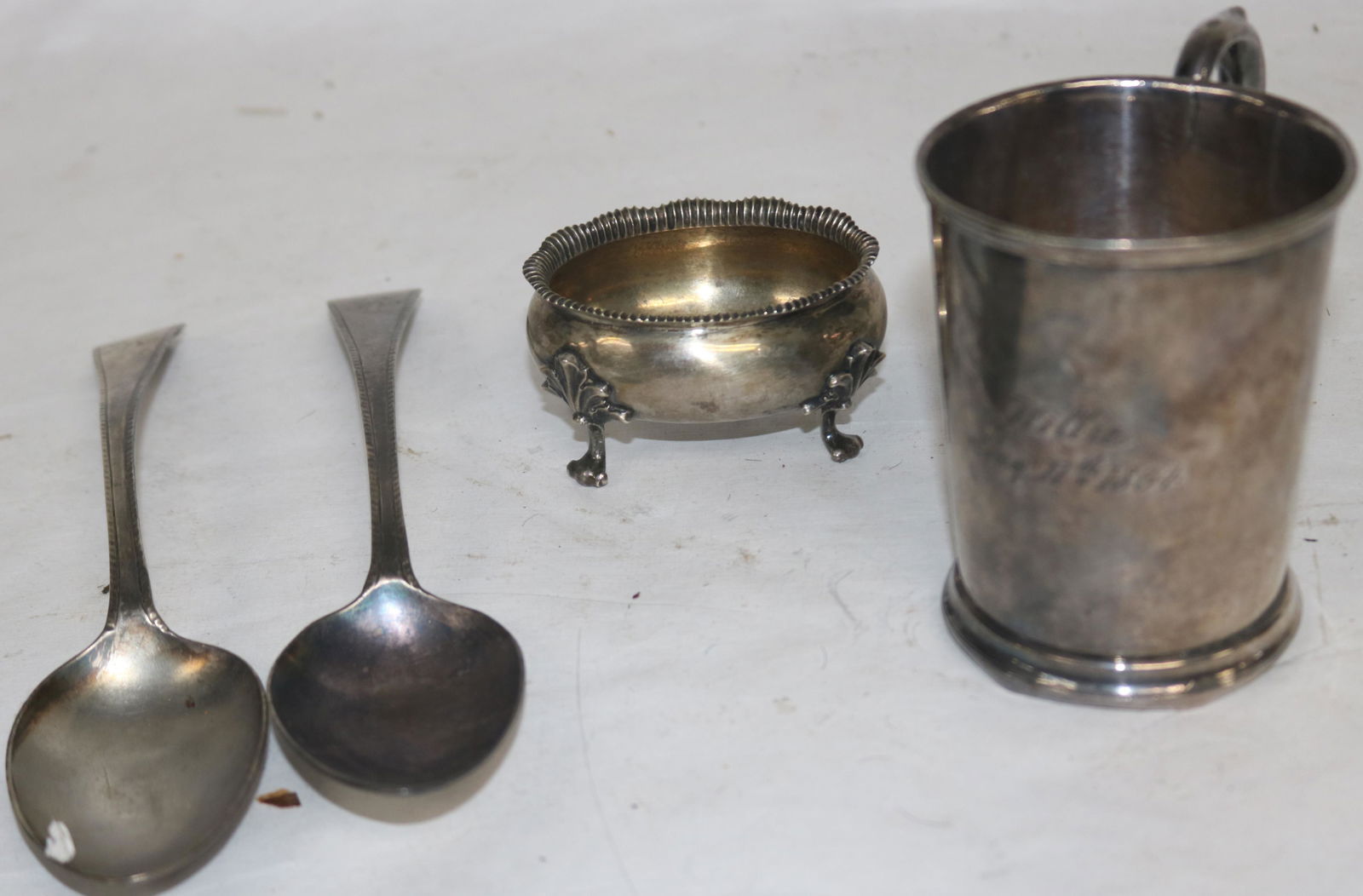 4 PCS. SILVER TO INCLUDE COIN & GEORGIAN, (1 of 4)