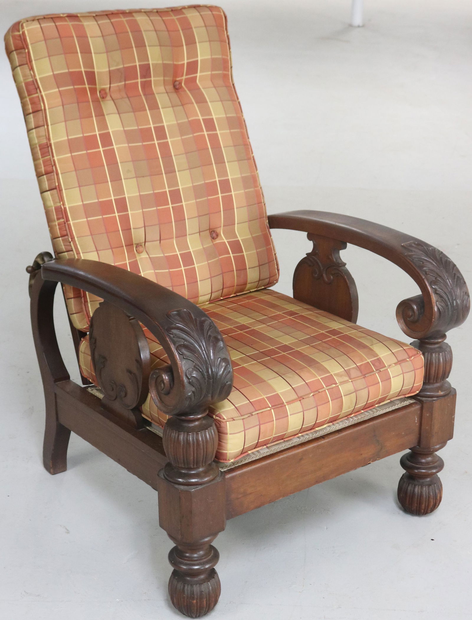 VICTORIAN MAHOGANY MORRIS CHAIR, WIDE ARM, (1 of 1)