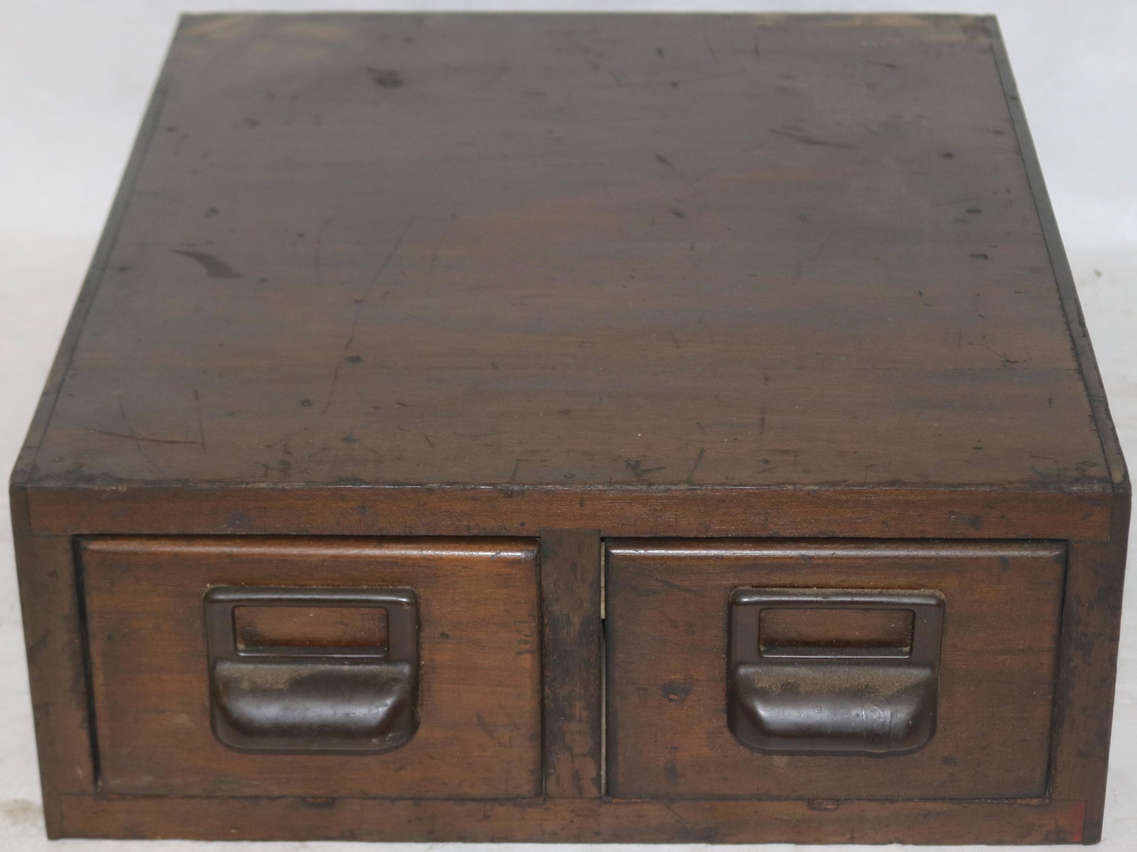 EARLY 20TH C. 2 DRAWER FILE CARD CASE, 5 1/2" H, (1 of 1)