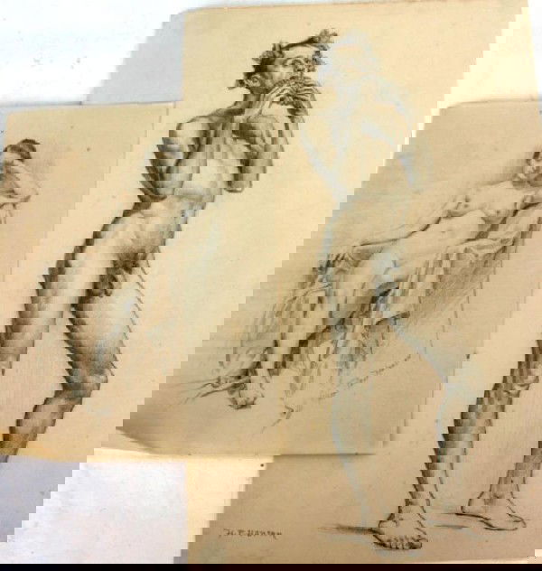 2 PENCIL DRAWINGS BY HANS PETER ANDERSON: TWO NUDES