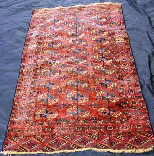 ORIENTAL RUG, ANTIQUE BOKARRA, 3' 3" X 5' 9"