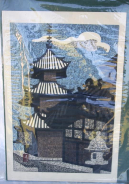 JAPANESE PRINT BY KIYOSHI SAITO, UNFRAMED: 17 X 11 1/2