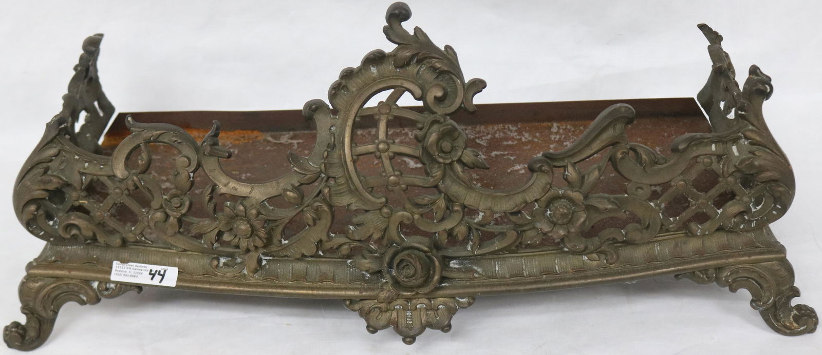 SMALL FRENCH BRONZE FIREPLACE FENDER OR PLANT (1 of 1)