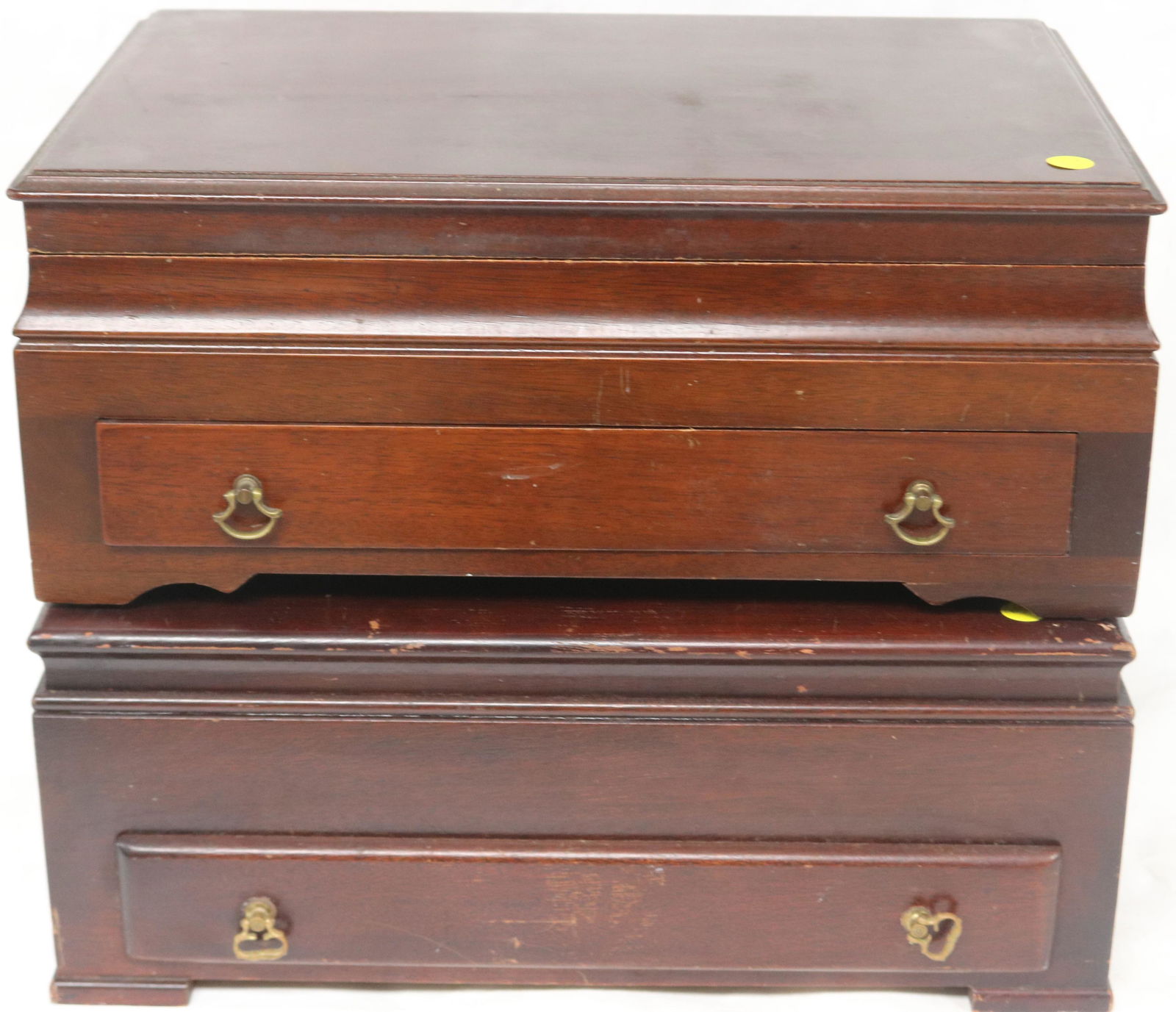 2 CONTEMPORARY MAHOGANY SILVERWARE CHESTS WITH (1 of 1)