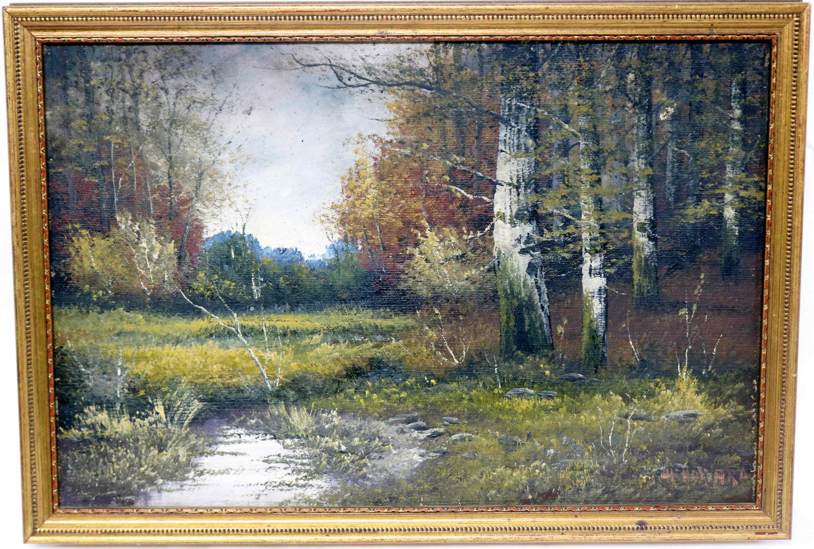 OIL ON CANVAS LANDSCAPE SCENE SIGNED LOWER RIGHT, (1 of 3)