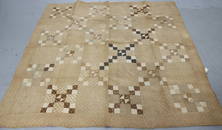19TH C. HAND MADE QUILT, 9 PATCH DESIGN,