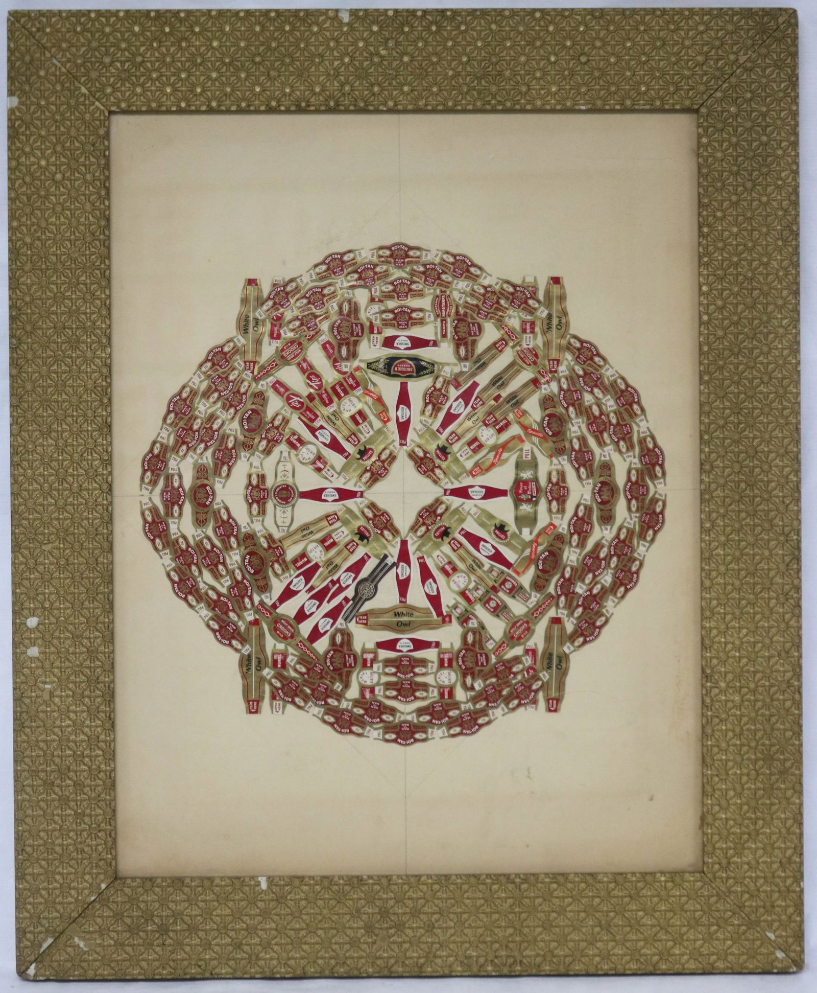 FRAMED COLLAGE OF CIGAR BANDS, 24 1/2" X 20" (1 of 2)