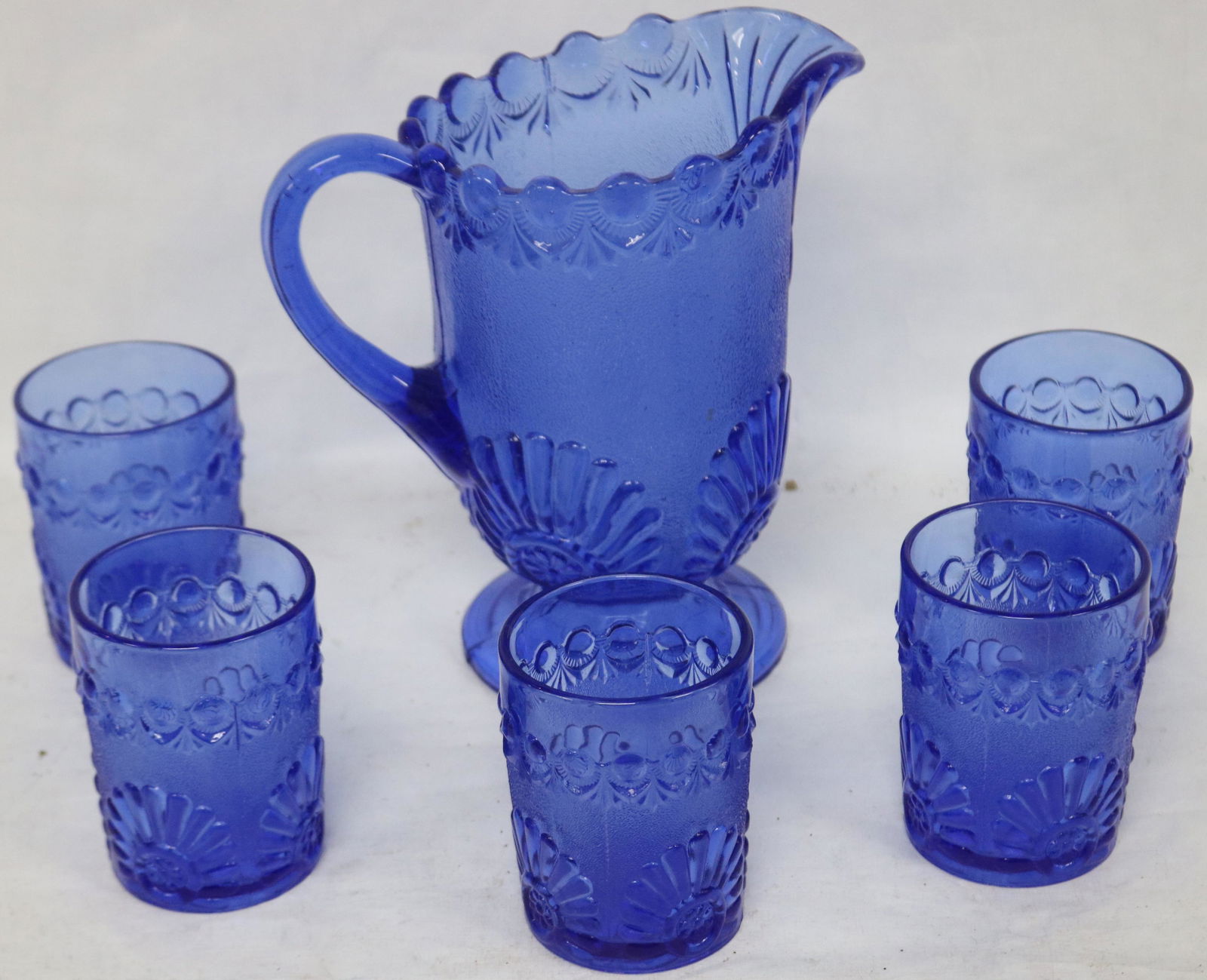 SIX PC. LATE 19TH C. COBALT WATER SET (EARLY (1 of 1)