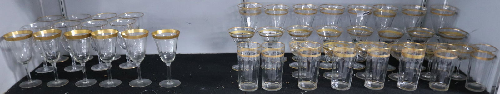 COLLECTION OF 44 PCS. QUALITY GILT STEMWARE TO (1 of 3)