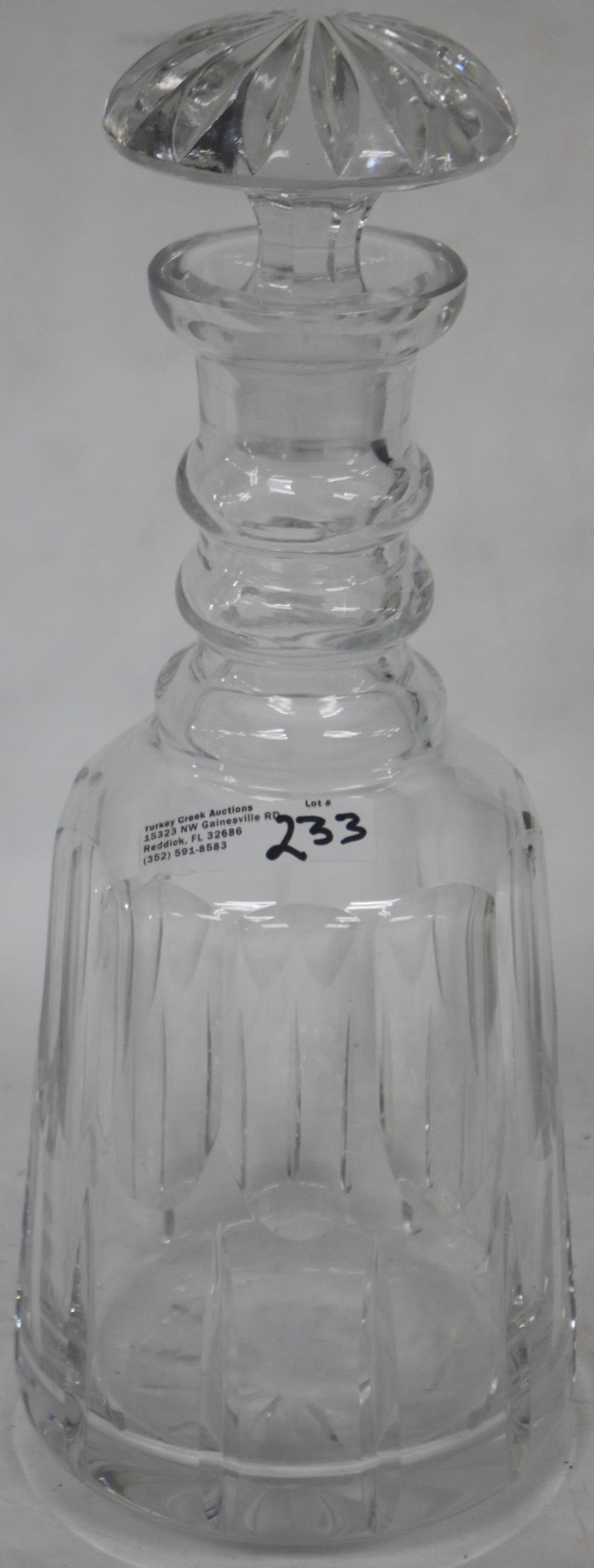 BLOWN & CUT GLASS STOPPERED DECANTER, 12" H (1 of 1)