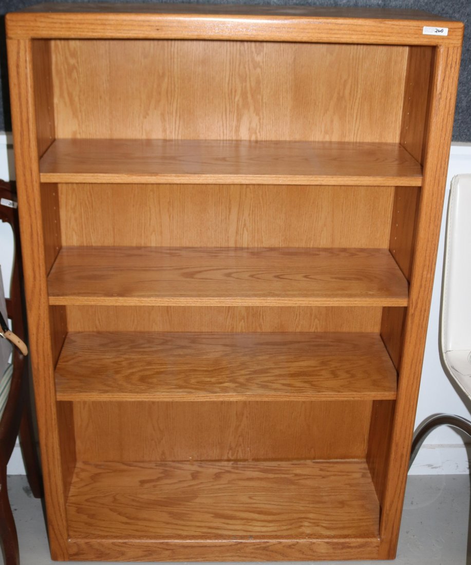 OAK FINISH BOOKCASE WITH 3 SHELVES, 48 1/2' H, (1 of 1)