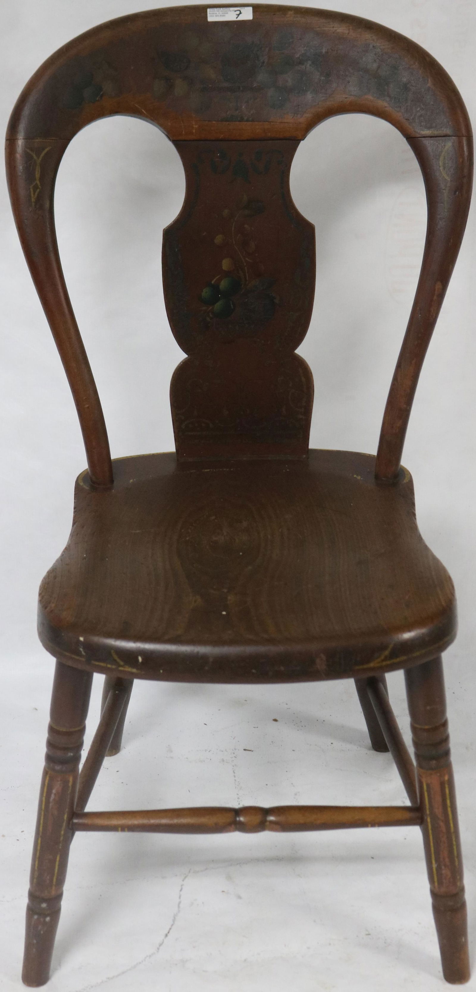 19TH C. BALLOON BACK PLANK SEAT CHAIR, ORIGINAL (1 of 1)