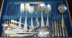 67 PCS. STERLING FLATWARE SET, CORSAGE BY STIEFF,