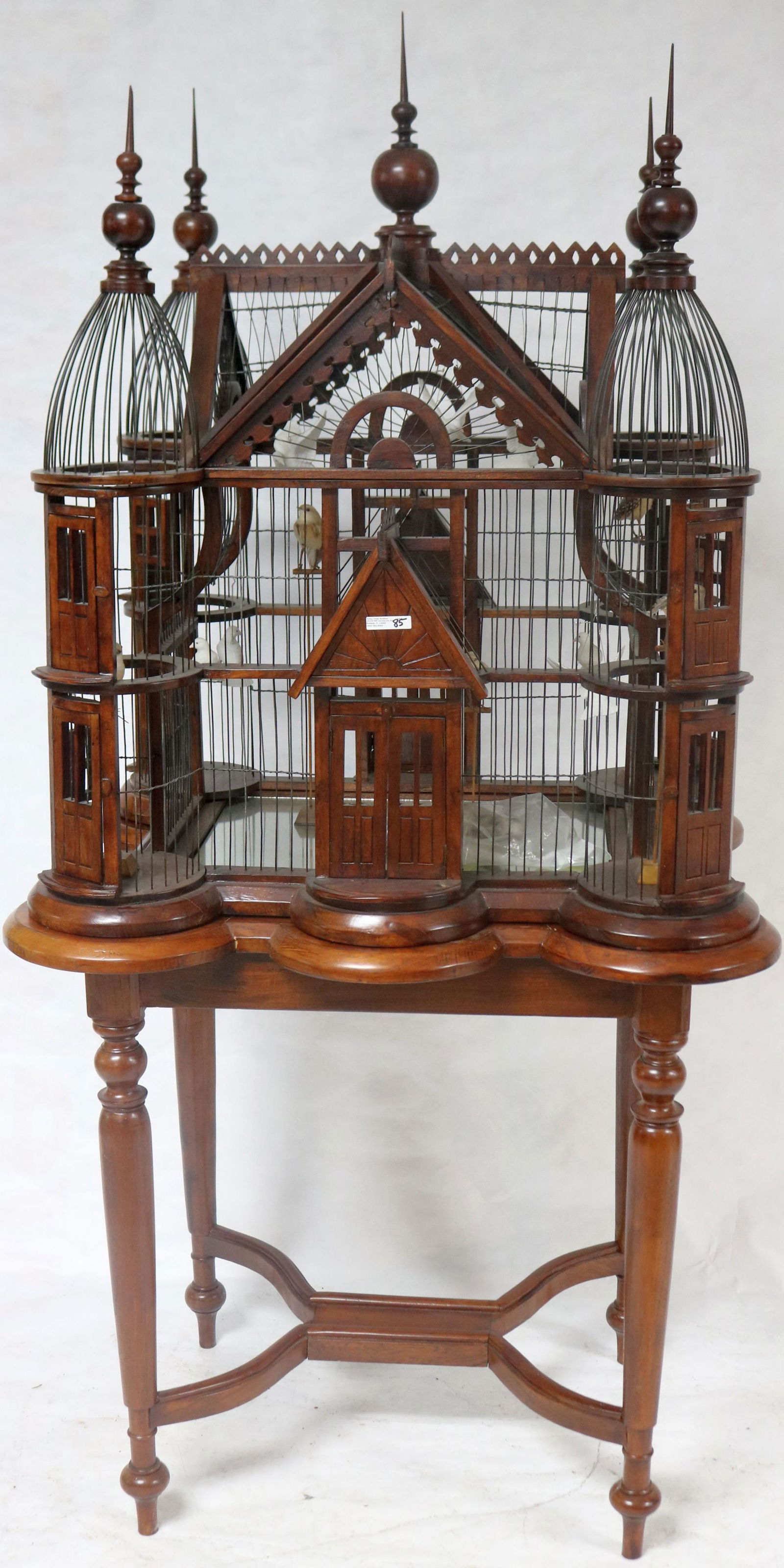 CONTEMPORARY MAHOGANY VICTORIAN STYLE BIRD CAGE (1 of 4)
