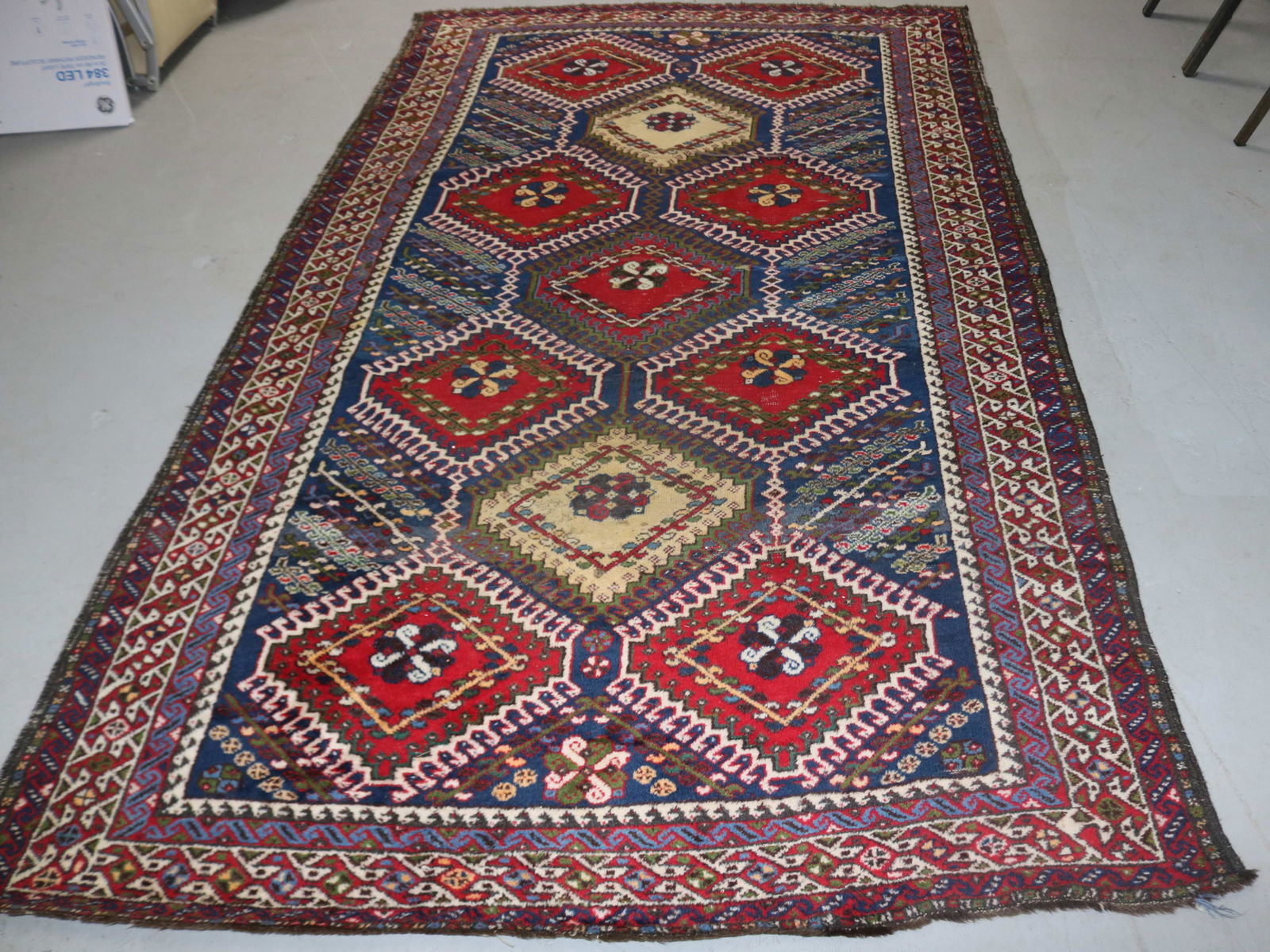 SEMI ANTIQUE AREA RUG, SHIRAZ, WOOL FOUNDATION, (1 of 8)