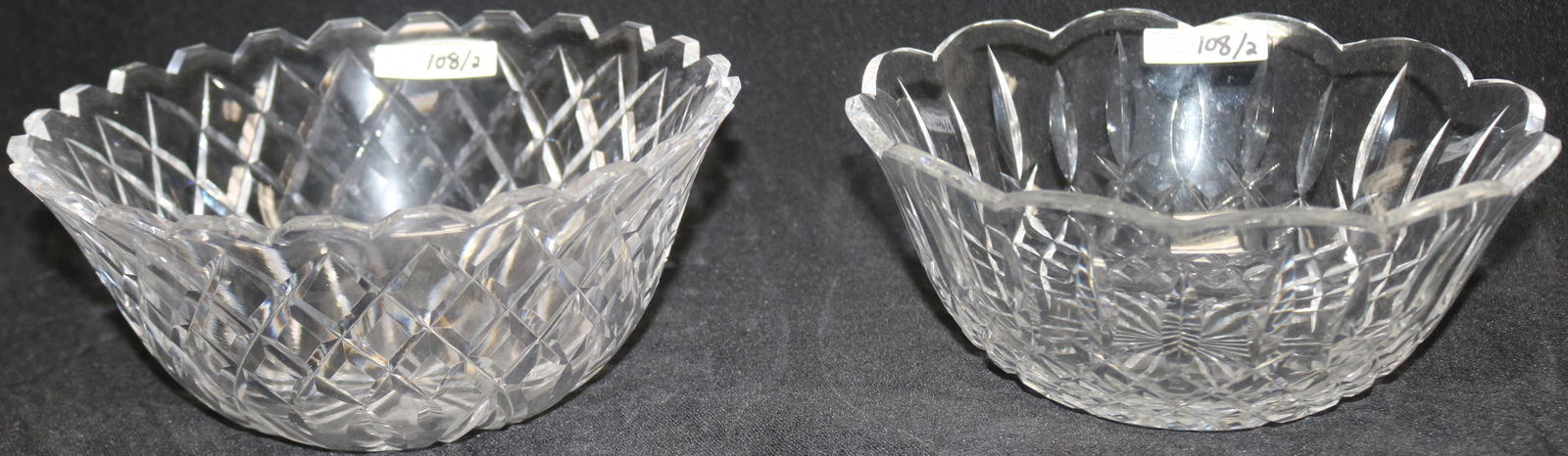 TWO SIGNED WATERFORD BOWLS, 3 3/4" - 4" H, 8 1/2" (1 of 1)