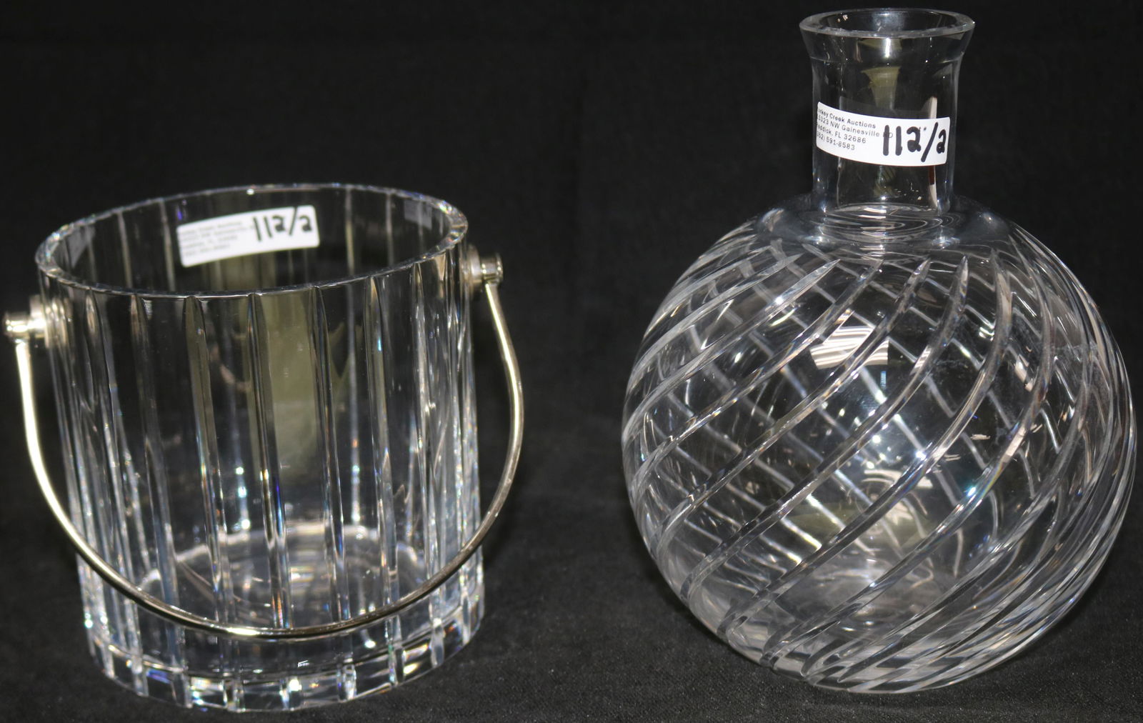 TWO PCS. BACCARAT ICE BUCKET, 5" H, 5" DIA. (1 of 2)