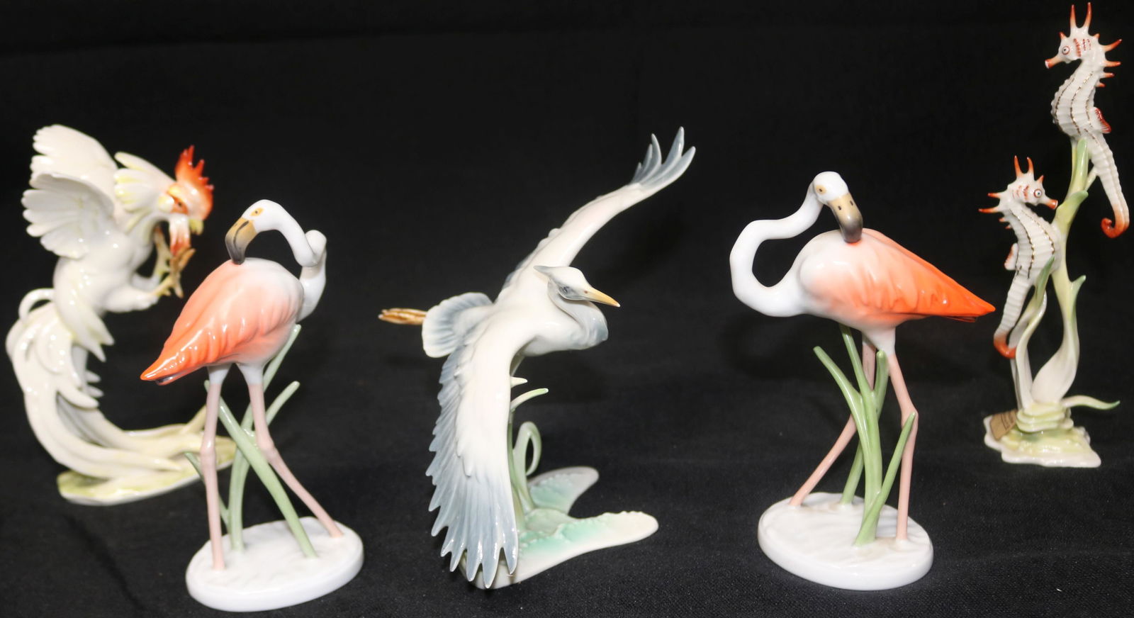 LOT 5 PORCELAIN FIGURINES, 2 ROSENTHAL FLAMINGOS (1 of 1)